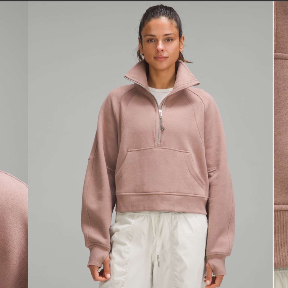 Lululemon scuba oversized funnel neck half zip M/L twilight rose